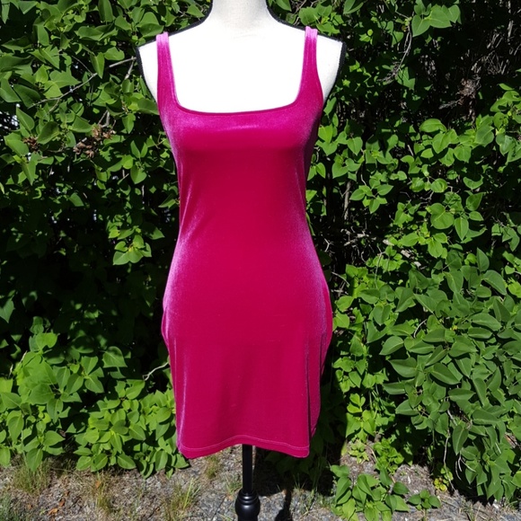 Urban Outfitters Dresses & Skirts - Urban Outfitters velor fuchsia mini dress